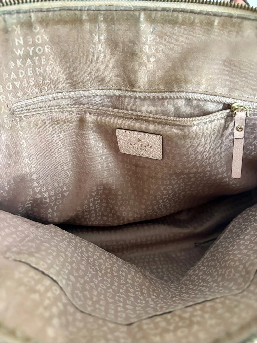 kate spade Pale Pink Leather Dome Satchel with Gold Hardware